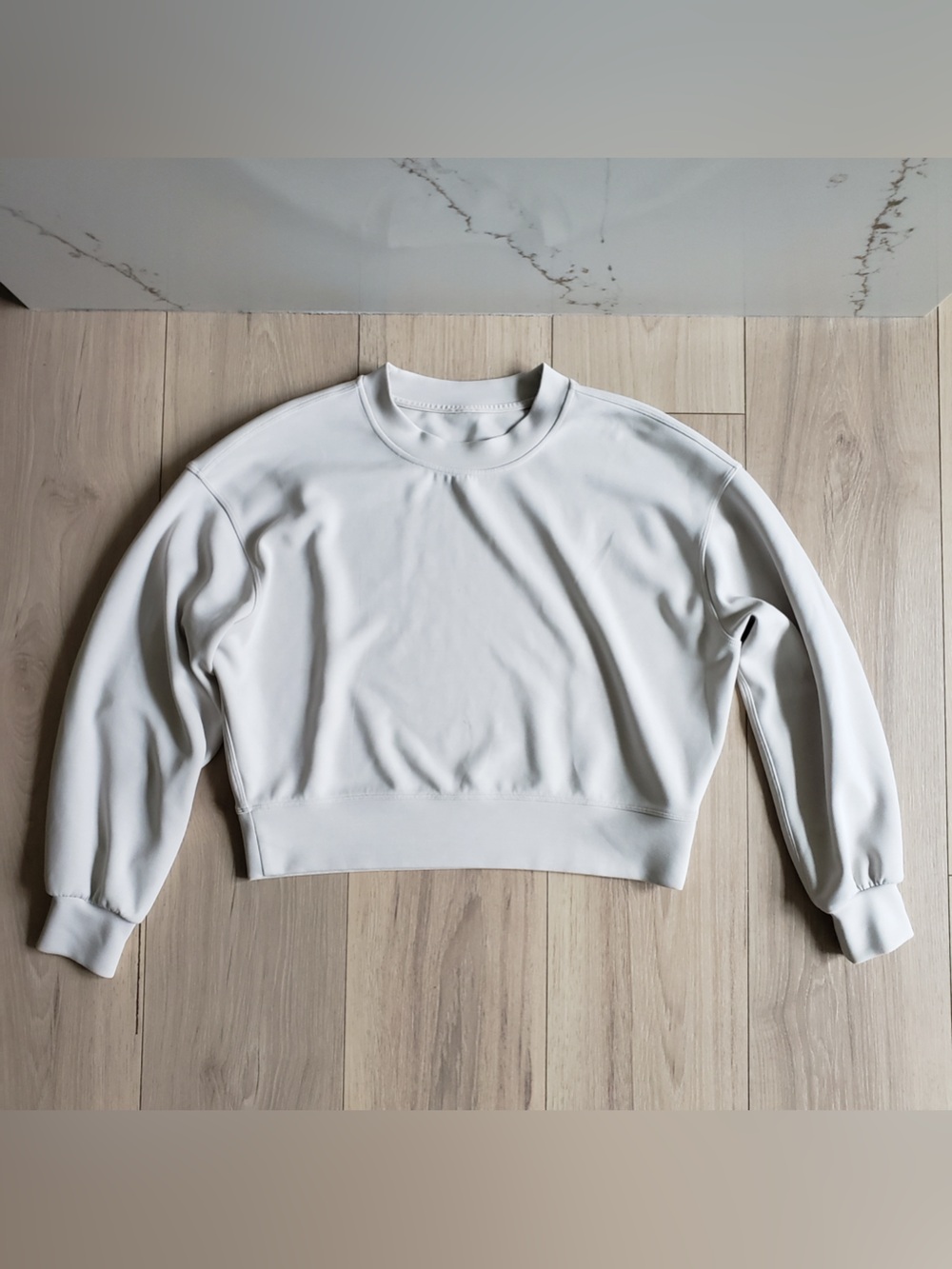 Lululemon Softstreme Perfectly Oversized Cropped Crew White Opal